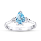 0.92 Carat Diamond Blue Topaz Ring