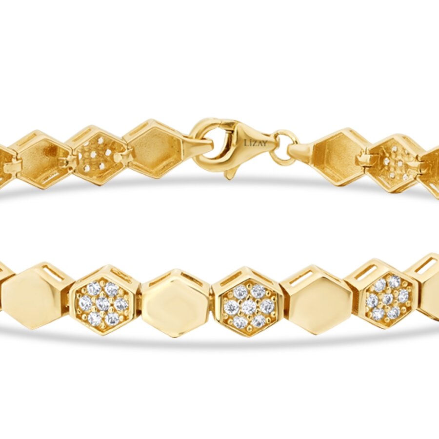 Gold Stone Honeycomb Bracelet