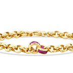 Gold Fuchsia Thick Chain Bracelet
