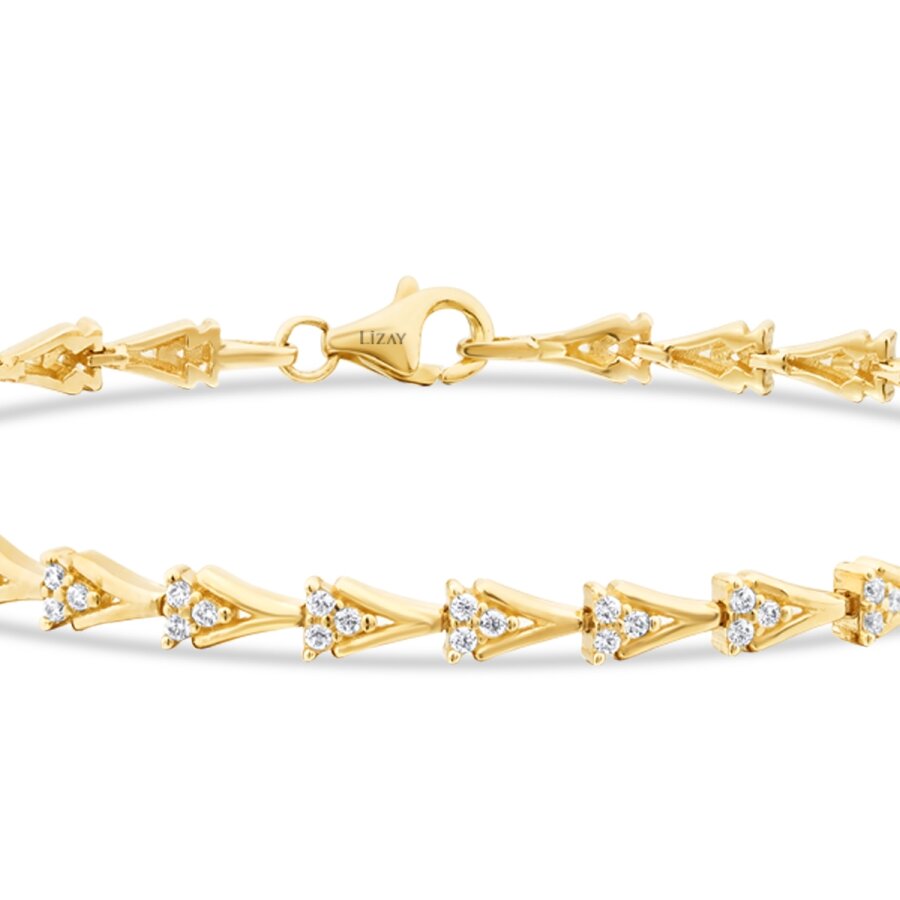 Gold Stone Geometric V-Shaped Bracelet