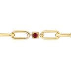 Gold Fuchsia Stone Chain Bracelet