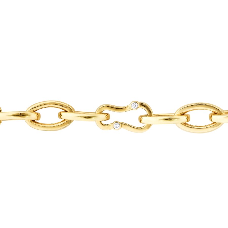 Gold Stone Detailed Chain Bracelet