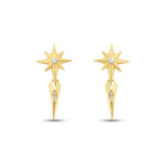 Gold North Star Earrings