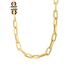 Gold Navy Blue Stone Trend Chain Necklace