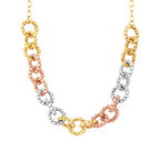 Gold Tricolor Bead Necklace