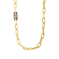 Gold Navy Blue Stone Trend Chain Necklace