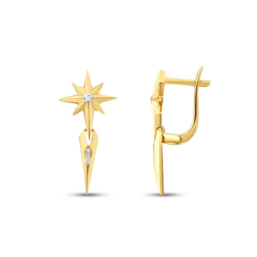 Gold North Star Earrings