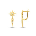 Gold North Star Earrings