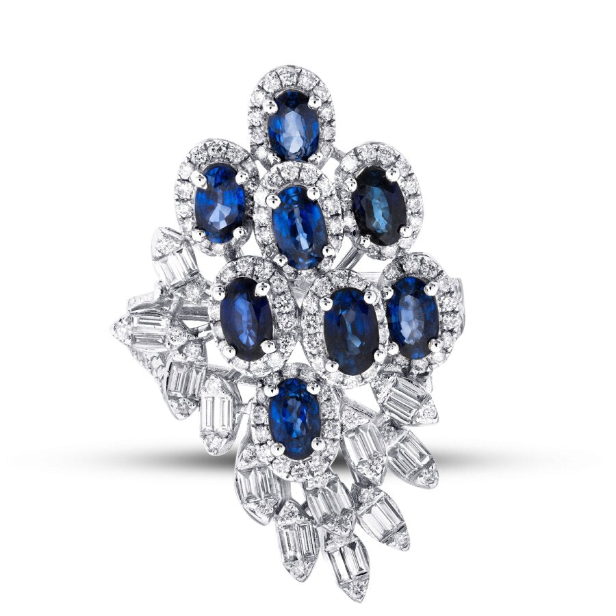 3,99 Carat Diamond Sapphire Ring