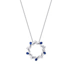 1,45 Carat Diamond Sapphire Necklace