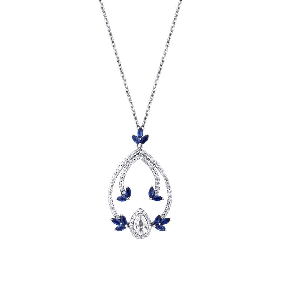 1,04 Carat Diamond Sapphire Necklace