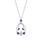 1,04 Carat Diamond Sapphire Necklace
