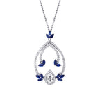 1,04 Carat Diamond Sapphire Necklace