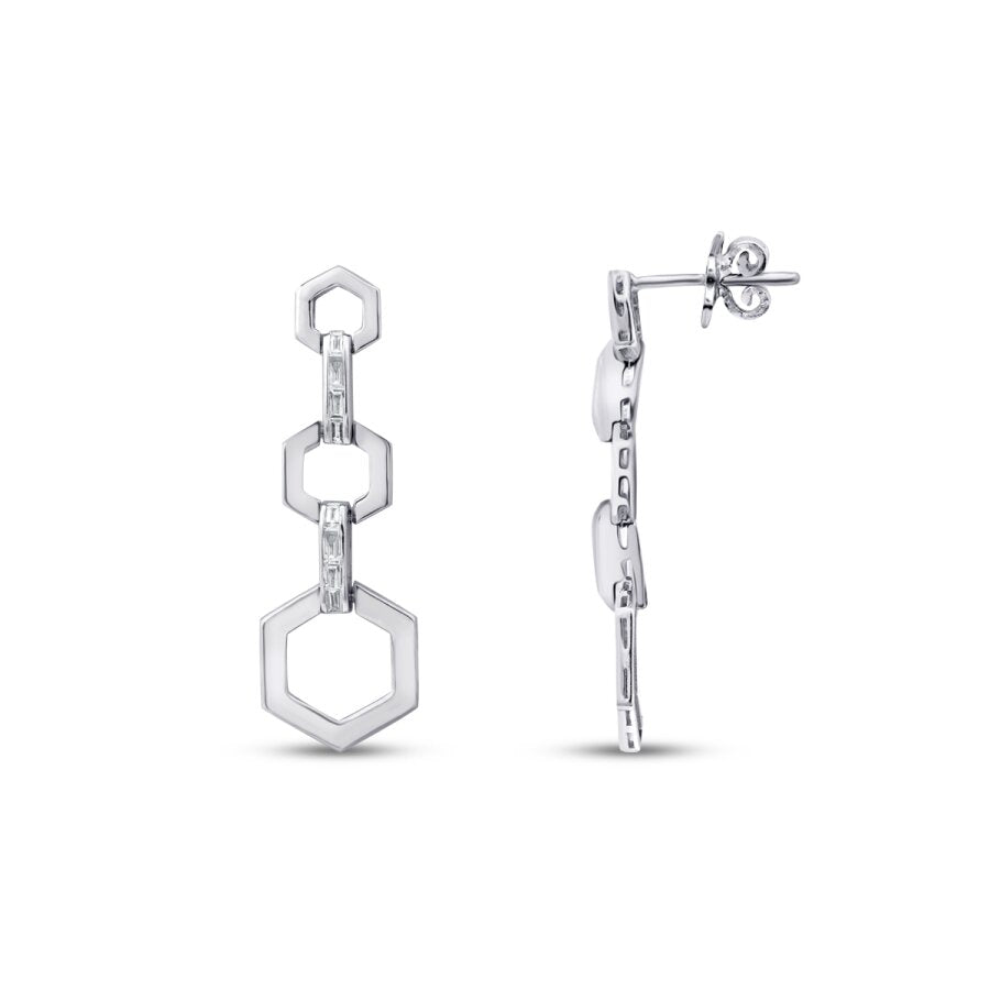 0,29 Carat Diamond Baguette Earrings
