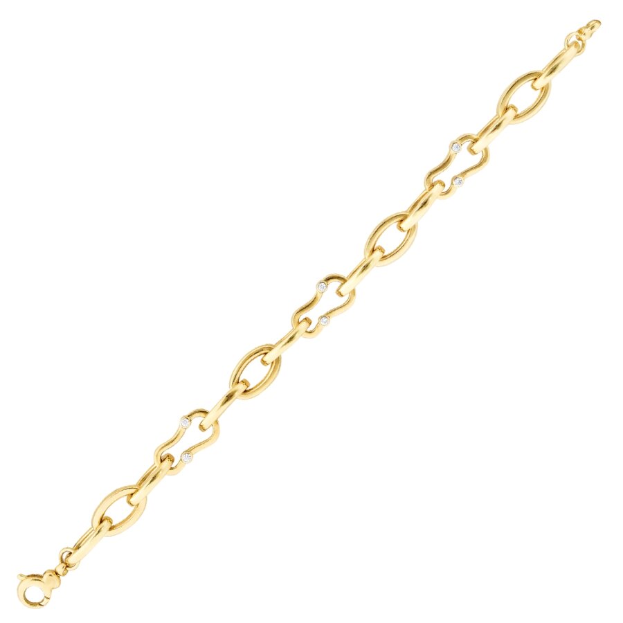 Gold Stone Detailed Chain Bracelet
