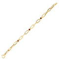 Gold Fuchsia Stone Chain Bracelet