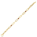 Gold Fuchsia Stone Chain Bracelet