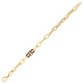 Gold Navy Stone Trend Chain Bracelet