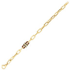 Gold Navy Stone Trend Chain Bracelet
