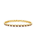 Gold Red-Brown Enamel Stone Bracelet