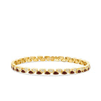 Gold Red-Brown Enamel Stone Bracelet