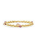 Gold Fuchsia Thick Chain Bracelet