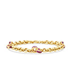 Gold Fuchsia Thick Chain Bracelet