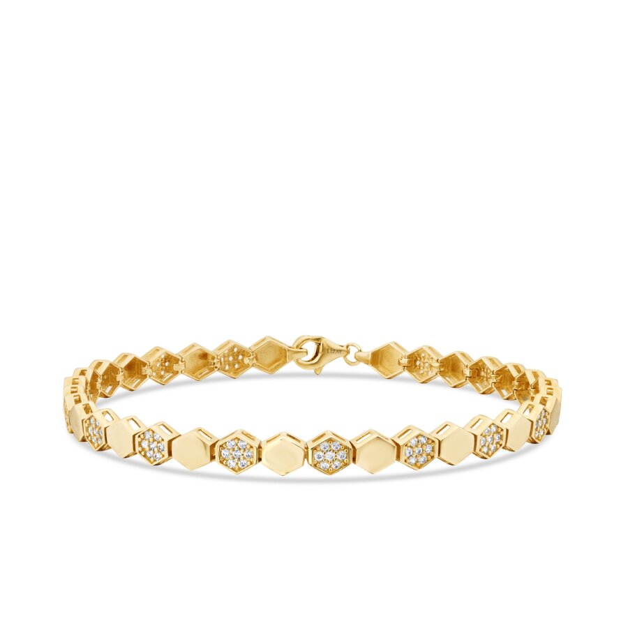Gold Stone Honeycomb Bracelet