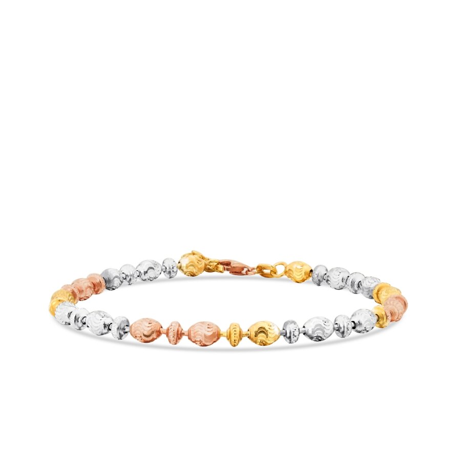 Gold Tricolor Bead Bracelet