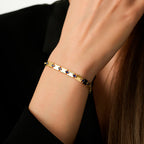 Gold Enamel Rectangular Bracelet