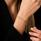 Gold Stone Pyramid Bracelet