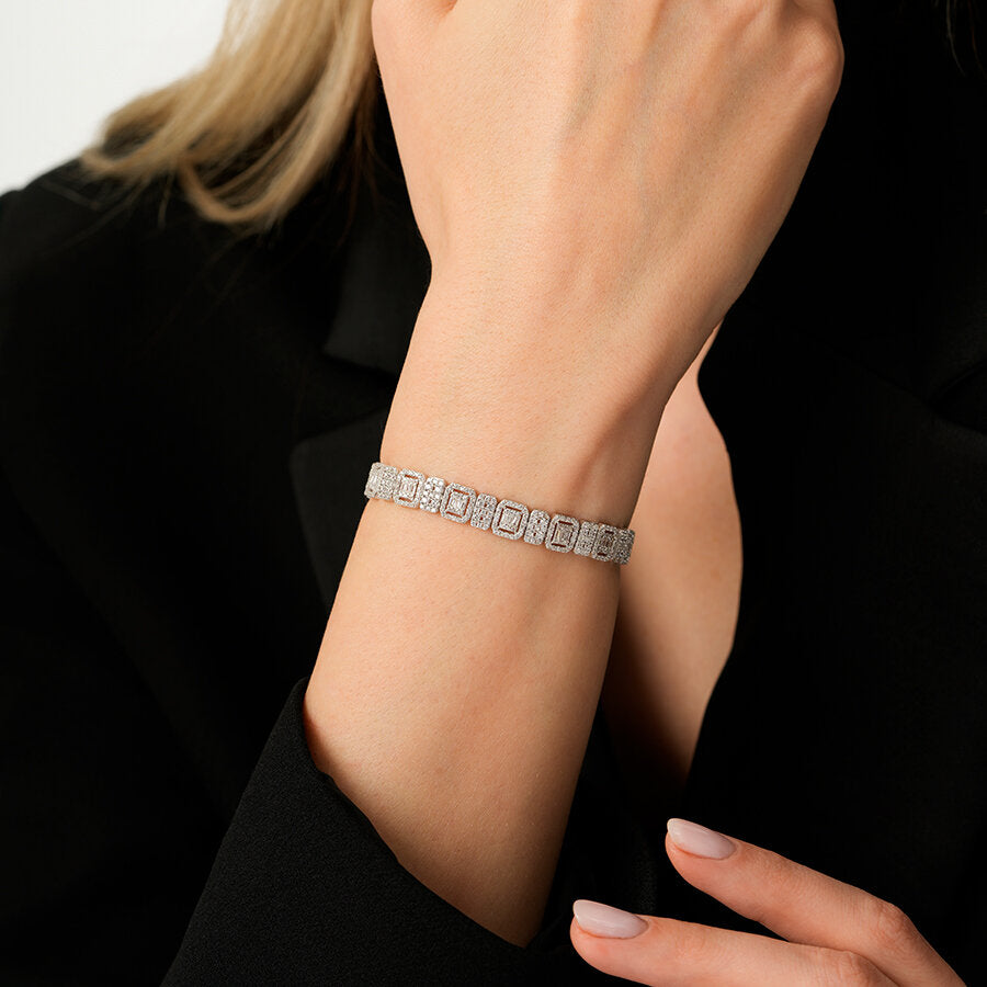 Gold Baguette Stone Bracelet