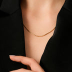 Gold Trend Square Link Necklace