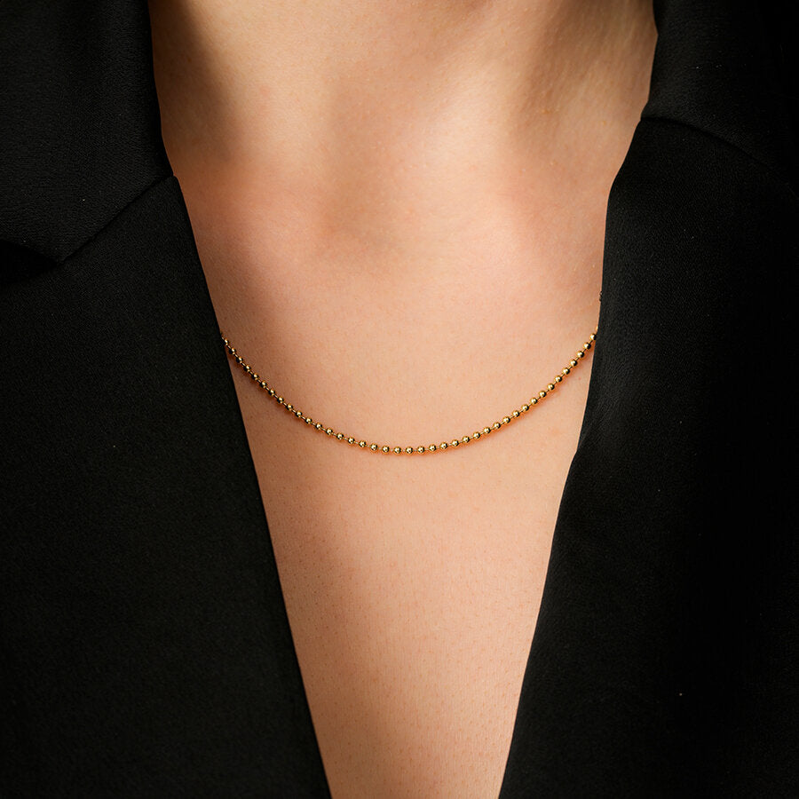 Gold Bead Chain Necklace