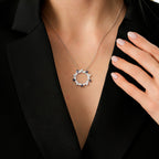 1,45 Carat Diamond Sapphire Necklace