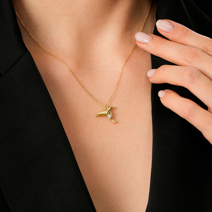 Gold Woodpecker Necklace