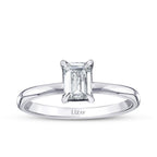0,60 Carat Diamond Emerald Solitaire Engagement Ring