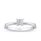 0,20 Carat Diamond Princess Solitaire Engagement Ring