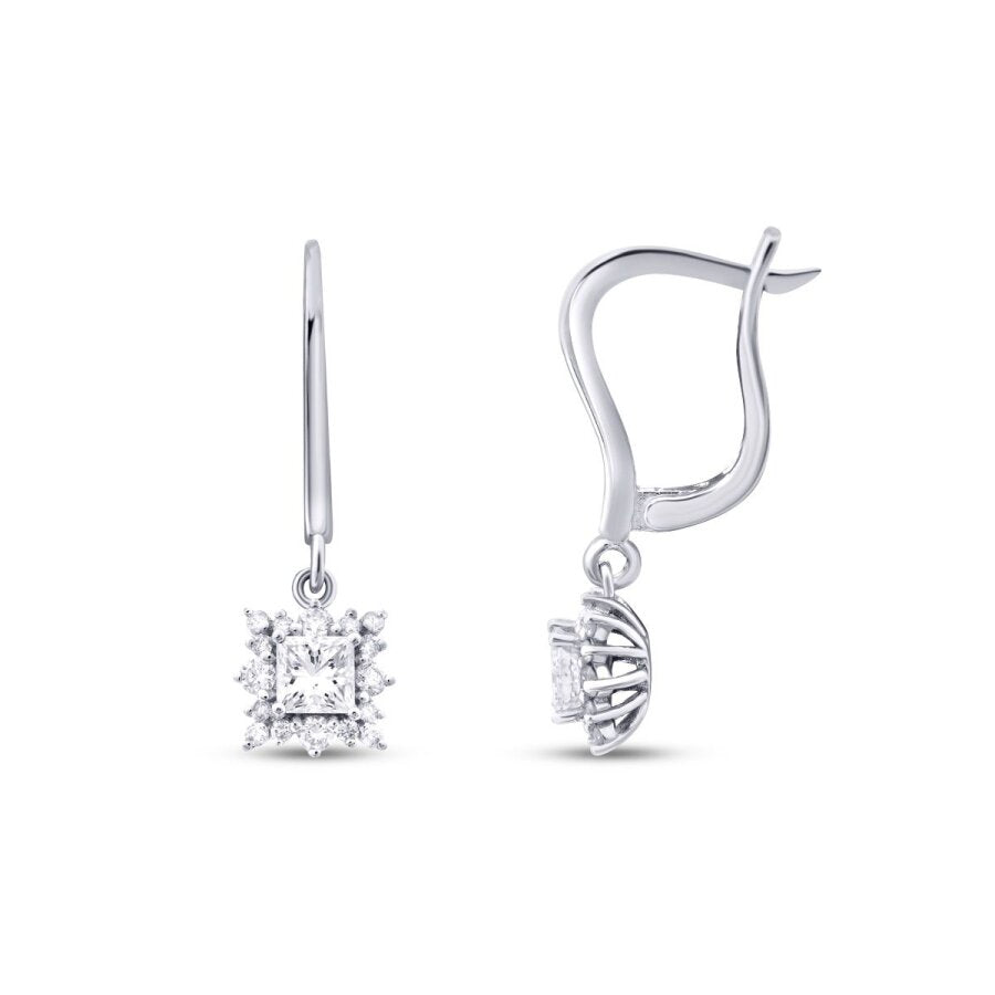 0,82 Carat Diamond Princess Earrings
