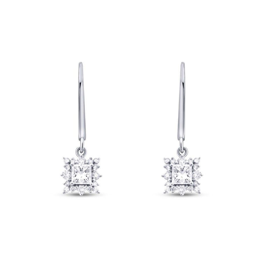 0,82 Carat Diamond Princess Earrings