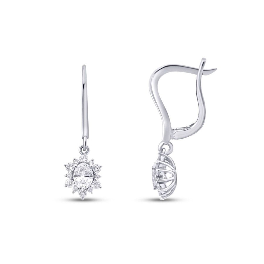 0,85 Carat Diamond Oval Earrings