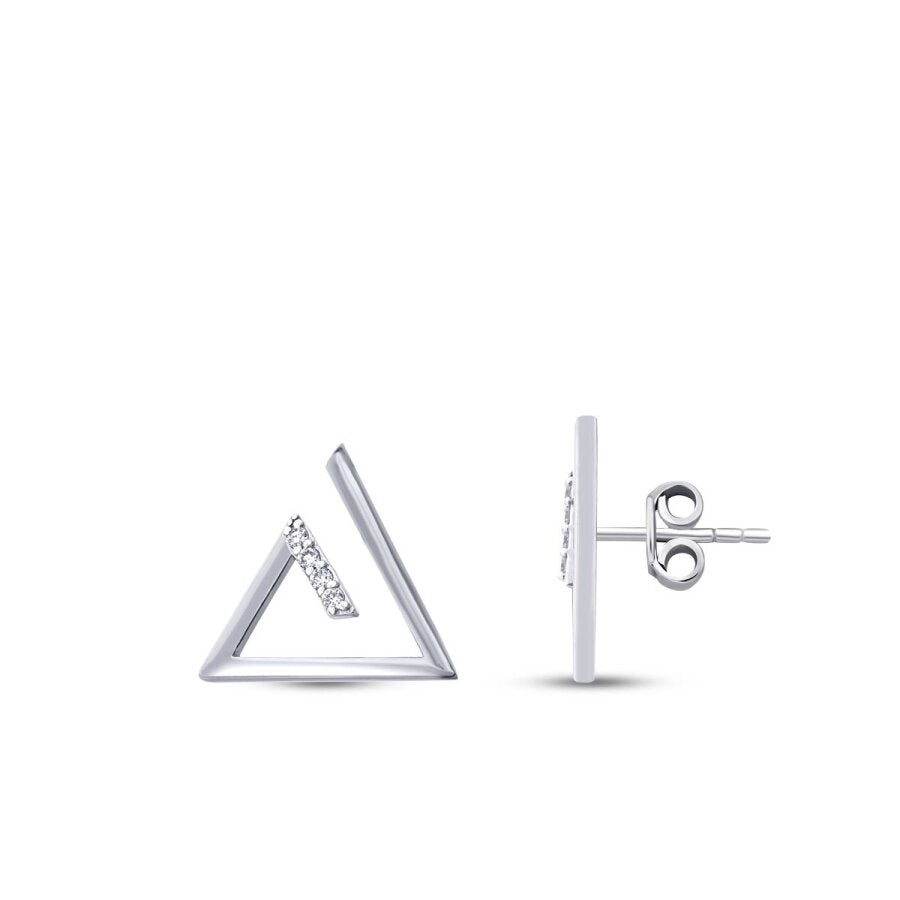 0,09 Carat Diamond Round Trend Earrings