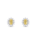 3,29 Carat Diamond Fancy Oval-Stone Earrings