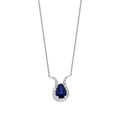 0,97 Carat Diamond Sapphire Pear Necklace