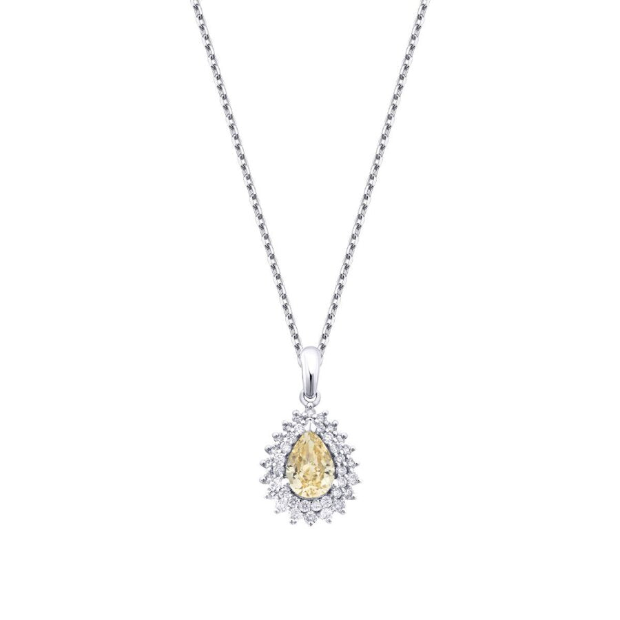 1,81 Carat Diamond Fancy Pear Necklace