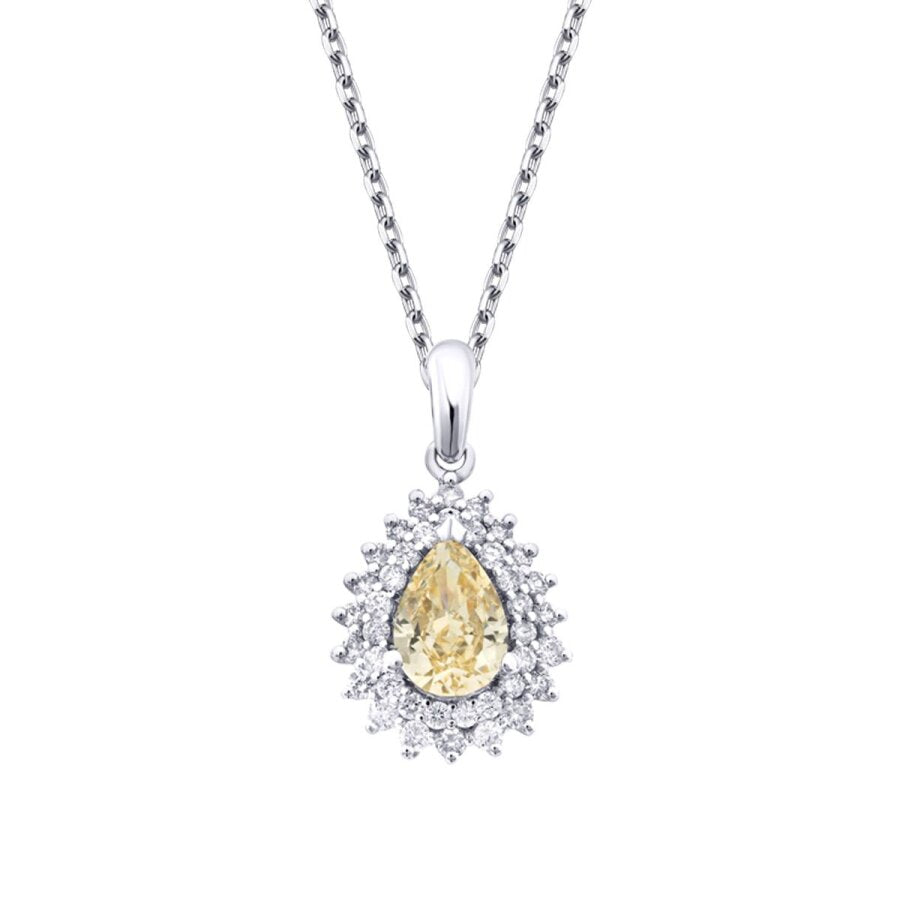 1,81 Carat Diamond Fancy Pear Necklace