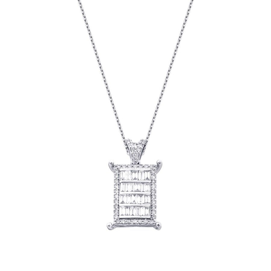 0.49 Carat Diamond Baguette Necklace