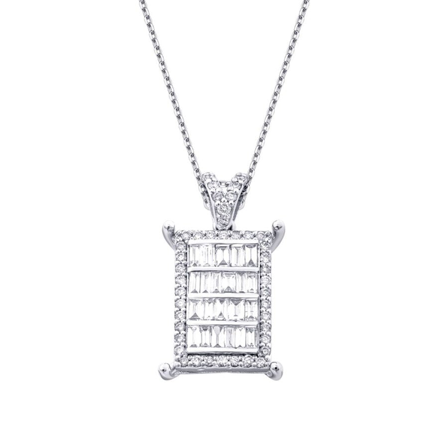 0.49 Carat Diamond Baguette Necklace