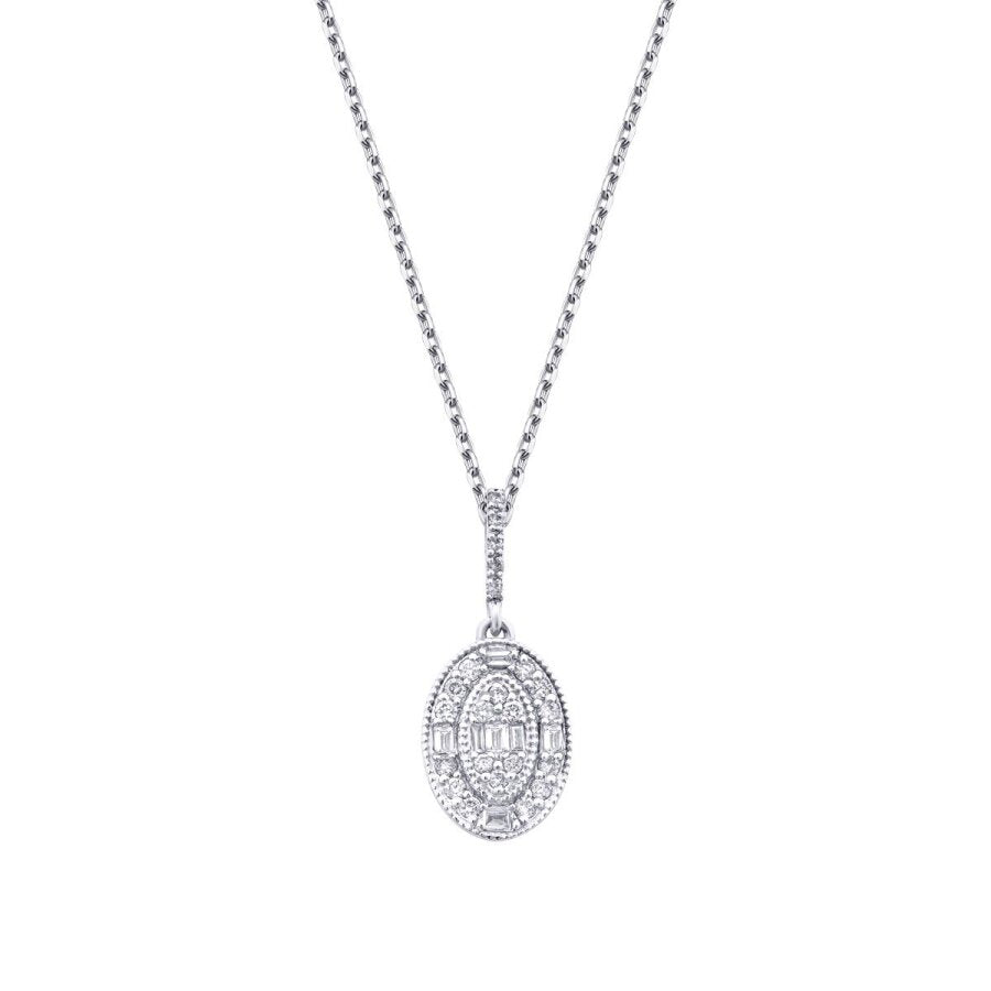 0,21 Carat Diamond Baguette Necklace