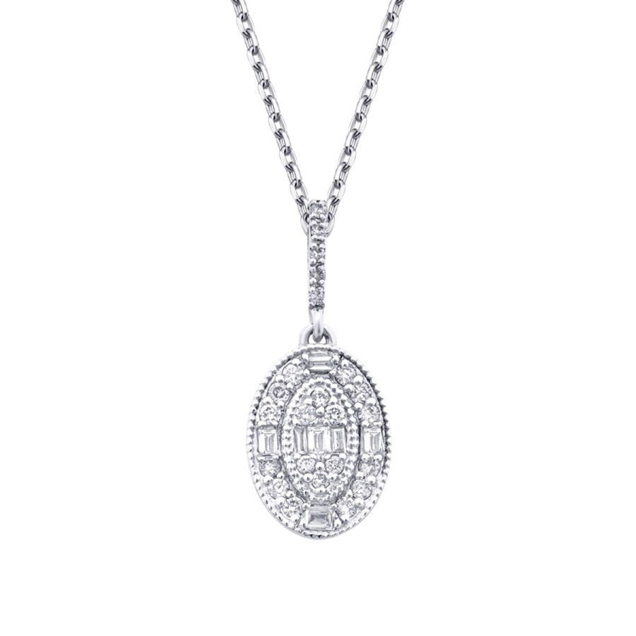 0,21 Carat Diamond Baguette Necklace